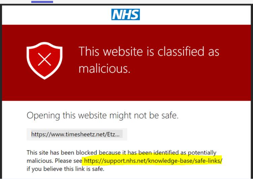 What to do when a Malicious Website is flagged for NHS – Knowledge Base