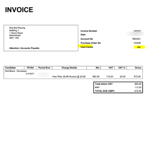 How do I add a client cost centre reference to a sales invoice ...