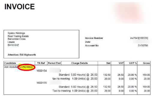 assignment number in billing